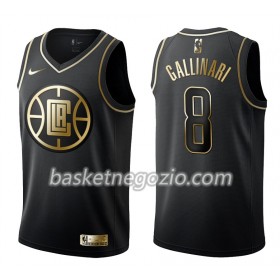 Canotte Uomo Los Angeles Clippers Danilo Gallinari 8 Nike Nero Golden Edition Swingman